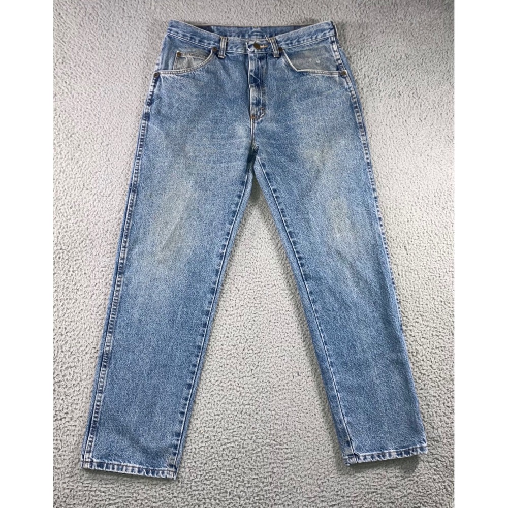 Wrangler Authentic Jeans Men 30x29‎ Blue Straight Leg Dirty Denim Cowboy Grunge